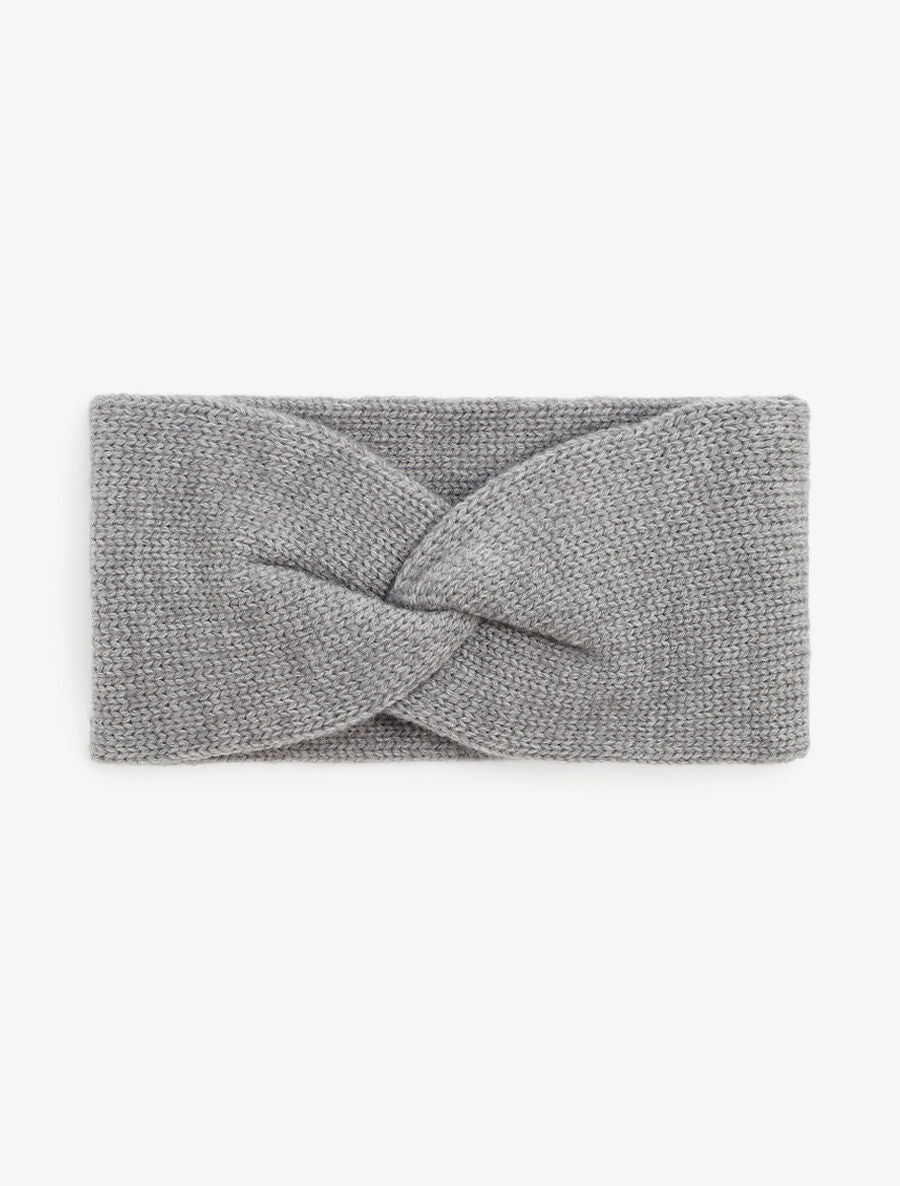Bandeau noué en maille - Gris - 1