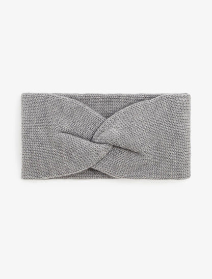 Bandeau noué en maille - Gris - 1
