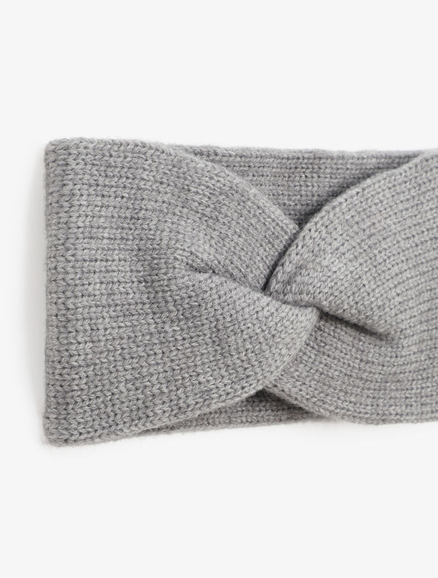 Bandeau noué en maille - Gris - 2