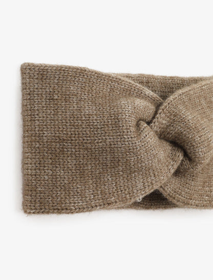 Bandeau noué en maille - Taupe - 2