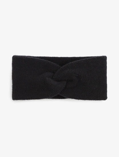 Bandeau noué en maille - Noir - 3