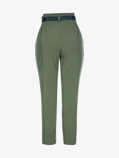 Pantalon 7/8 à plis - kaki - 2