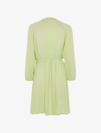 Robe cintrée col à nouer - vert pomme - 2