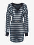 Robe-pull rayée à encolure V - Marine - 1