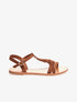 Nu-pieds lanières à franges - camel - 5