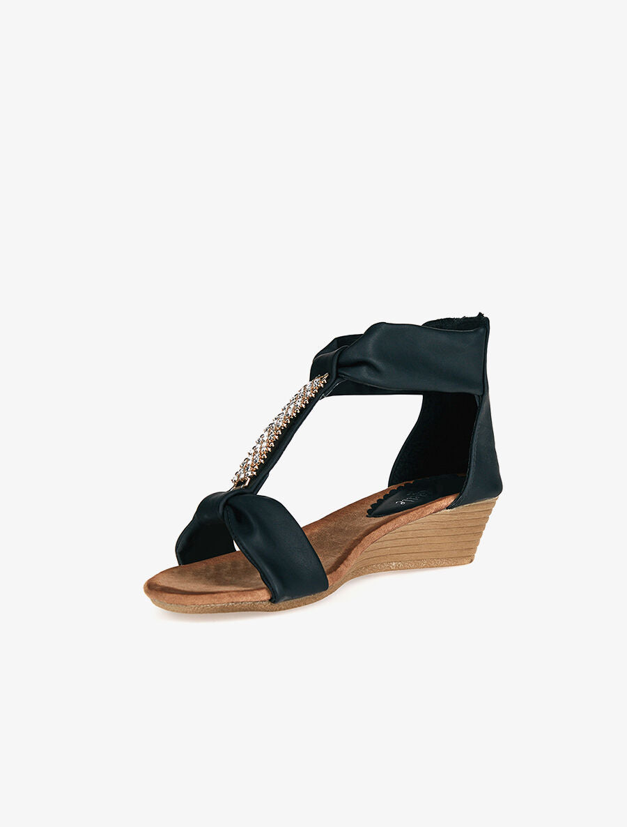 Nu-pieds bijoux strassées - noir - 3