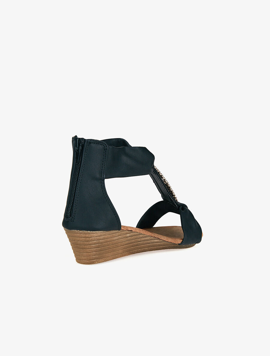Nu-pieds bijoux strassées - noir - 4