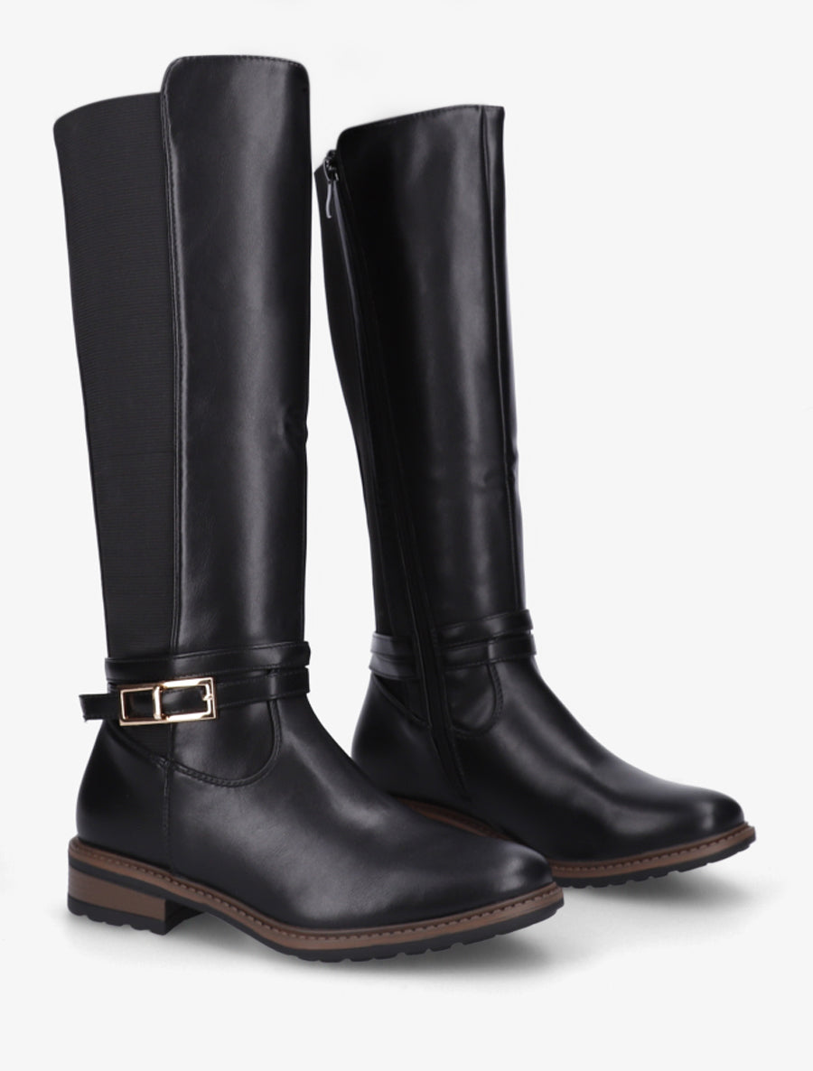 Bottes unies élastiquées - Noir - 4