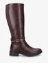 Bottes en simili à boucle rectangulaire - Lie de vin - 1