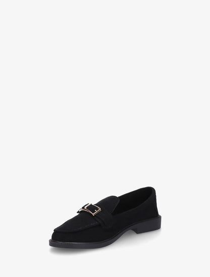 Mocassins en suédine à boucle métallique - Noir - 3