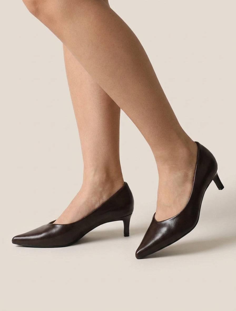 Escarpins talon aiguille 5 cm - Marron