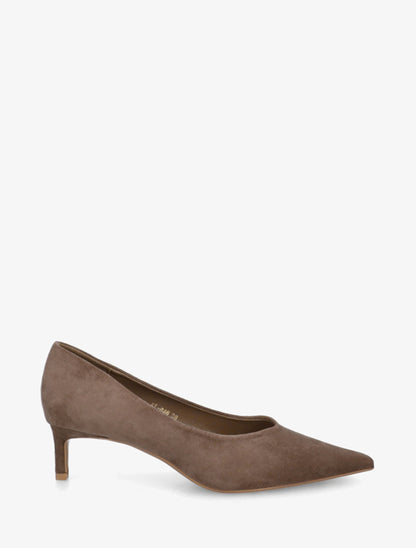 Escarpins unis en suédine - Taupe foncé - 1