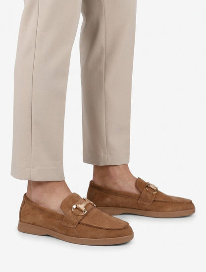 Mocassins en suédine à boucle - Camel