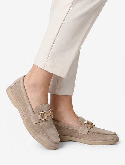 Mocassins suédine à boucle - Beige