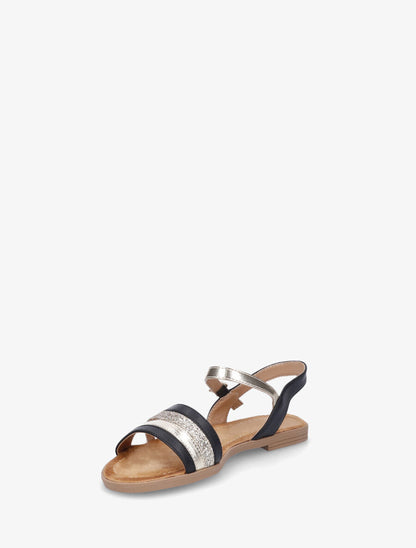 Nu-pieds à bride irisée et pailleté - Noir - 4