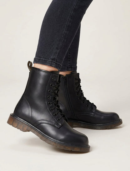 Boots montantes à semelle crantée - Noir