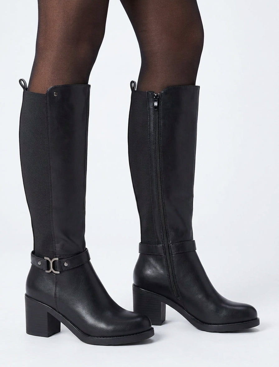 Bottes à sangles décoratives - Noir