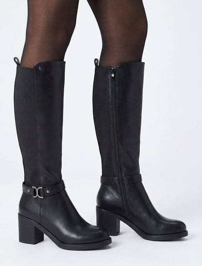 Bottes à sangles décoratives - Noir