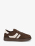 Sneakers en suédine à bandes contrastantes - Marron - 1