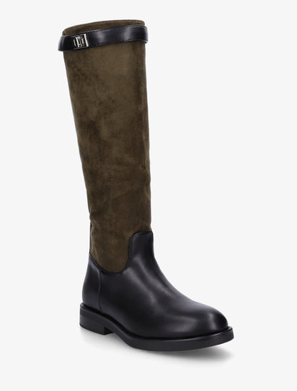 Bottes en suédine et simili - Kaki - 2