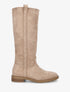 Bottes en suédine à coutures décoratives - Taupe - 1