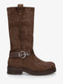 Bottes en suédine sanglées - Marron - 1