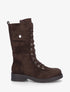 Bottines montantes à lacets et poches décoratives - Chocolat - 1