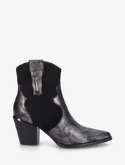 Bottines nacrées style santiag - Noir - 1