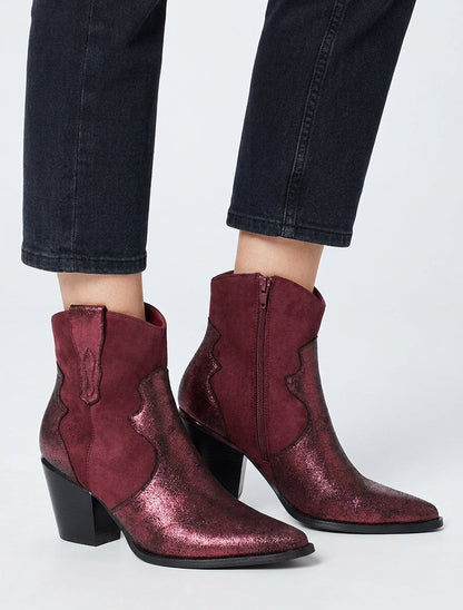 Bottines santiag talon cubain - Bordeaux