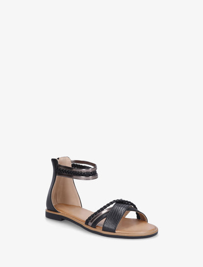 Nu-pieds tressé en simili - Noir - 3