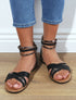 Nu-pieds tressé en simili - Noir - 1
