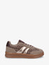 Sneakers à quartier effet tweed - Taupe - 1