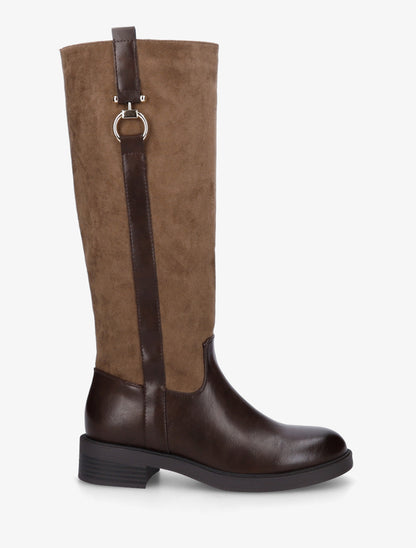 Bottes cavalière à boucle bijou - Marron - 1