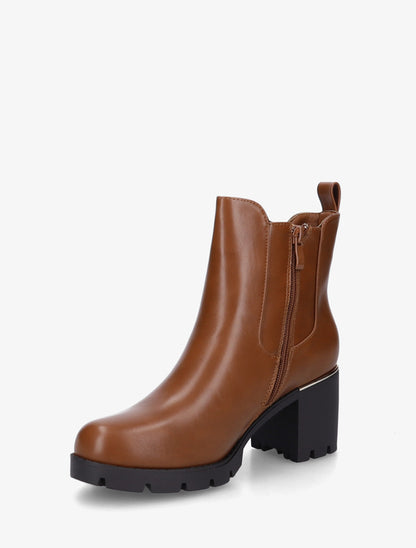 Bottines à cheville élastiquée - Camel - 3