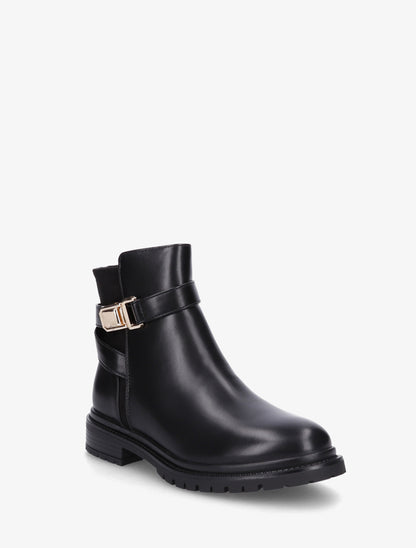 Bottines en simili à empiècement en suédine - Noir - 2