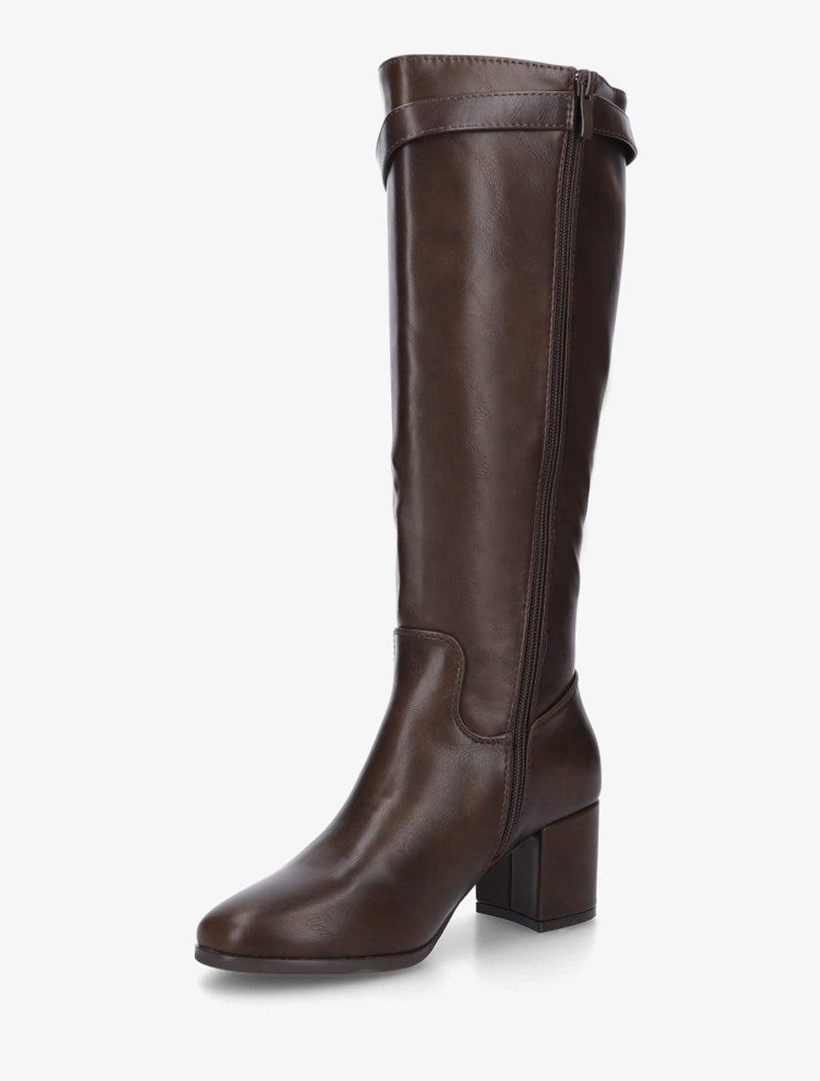 Bottes en simili à talon - Marron - 3