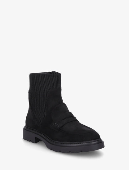 Bottines en suédine style mocassin - Noir - 2