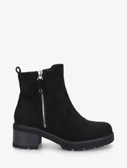 Bottines à talon en suédine - Noir - 1