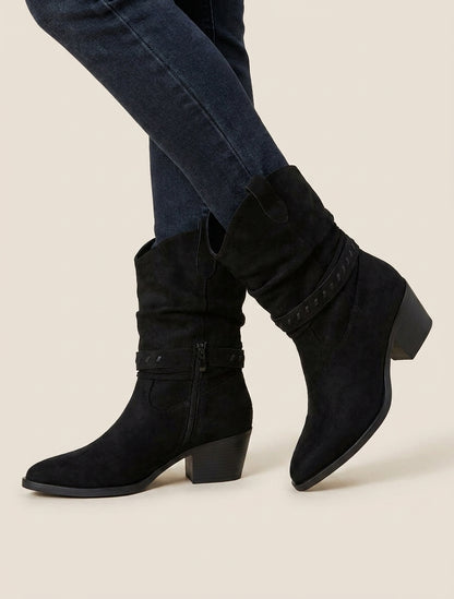 Bottines santiags talon bottier - Noir