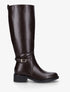 Bottes cavalières à boucle décorative - Marron - 1