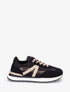 Basketseffet nubuck et tissu irisé empiècement en V - Noir - 1