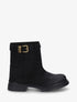Bottines fourreau en simili avec sangle à boucle décorative - Noir - 1