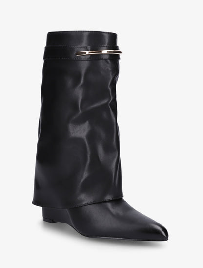 Bottines fourreau avec sangle à empiècement métallique - Noir - 2