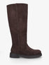 Bottes en suédine à surpiqûre ton sur ton - Chocolat - 1