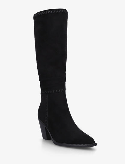 Bottes en suédine et bouts pointus - Noir - 2
