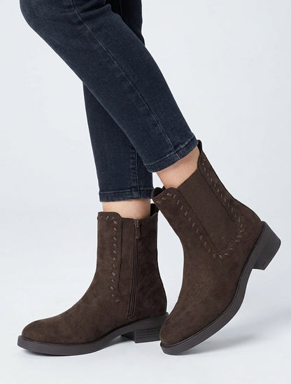 Bottines chelsea talon bloc - Chocolat