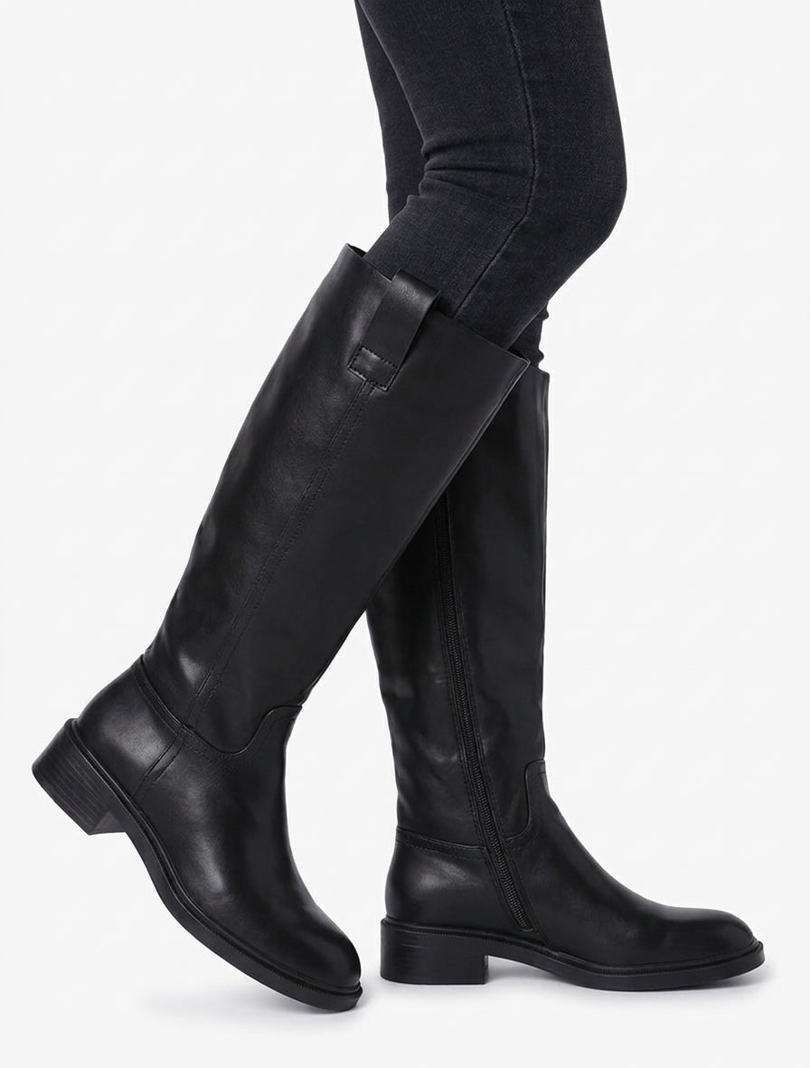 Bottes cavalières talon bloc - Noir