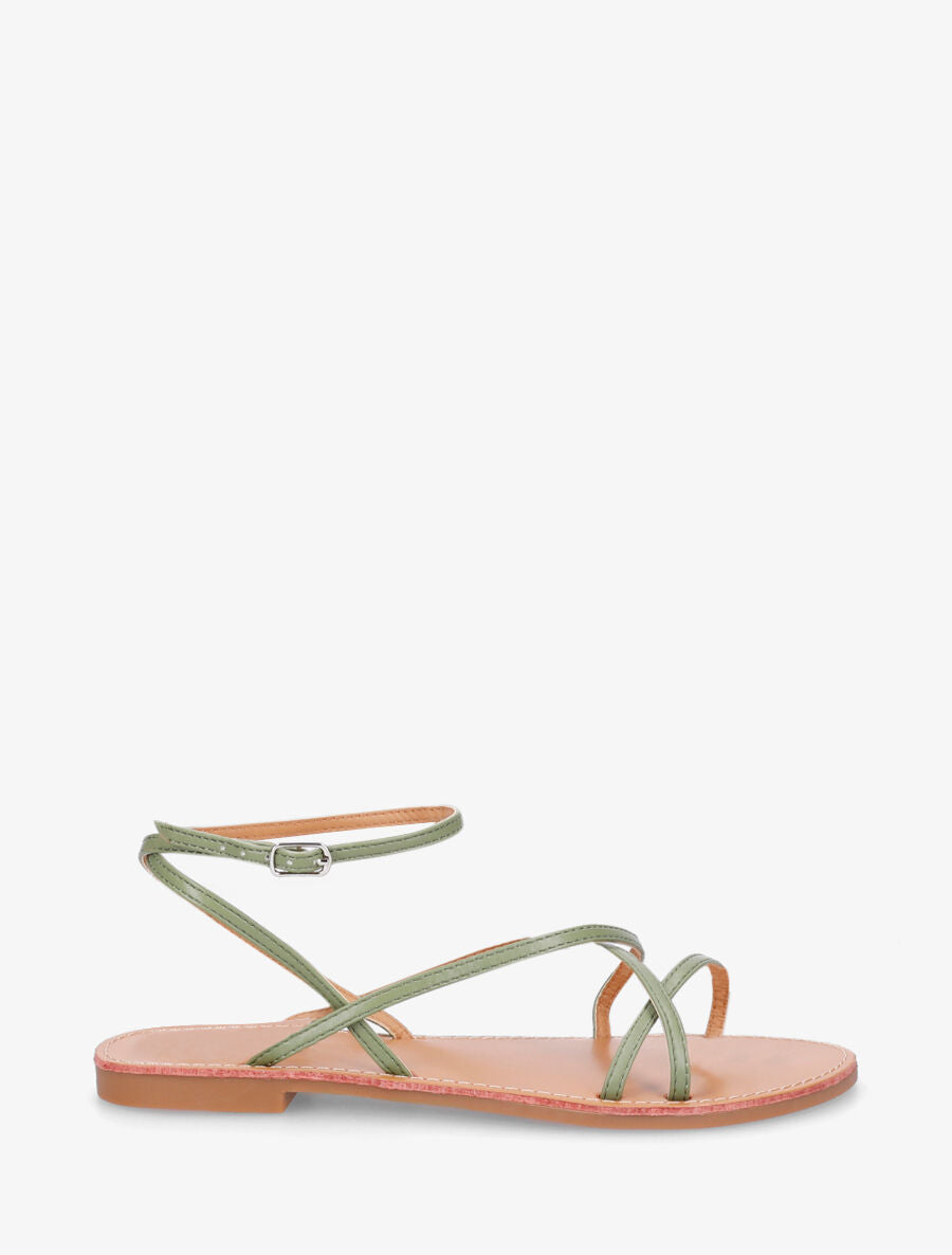 Nu-pieds à fines brides de cheville - Kaki - 6