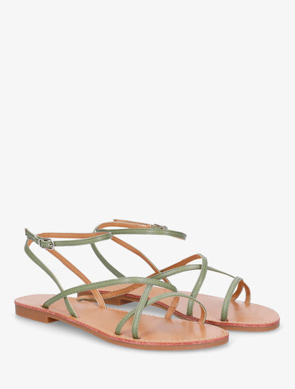 Nu-pieds à fines brides de cheville - Kaki - 5