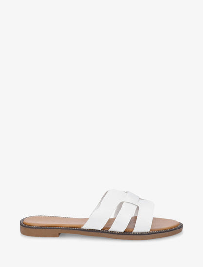 Mules croisées en simili - Blanc - 5